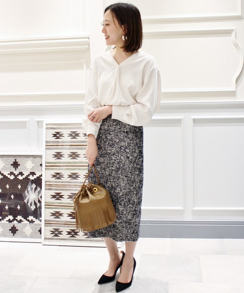 plage（プラージュ）の「Tweed タイトスカート◆（スカート・レディース・ブラック/ホワイト・34/36/38）」の4枚目の写真