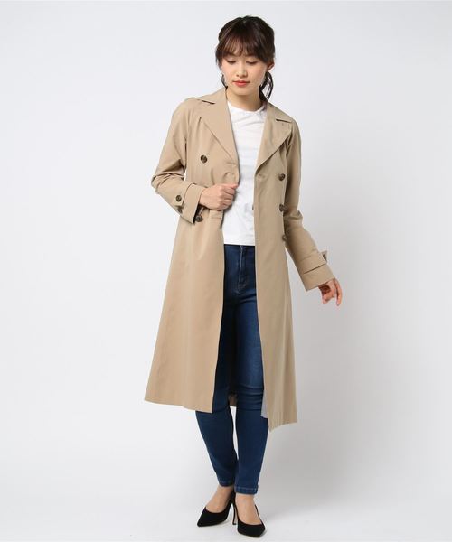 セール ストレッチタフタダブルコート トレンチコート トレンチコート Nolleys ノーリーズ のファッション