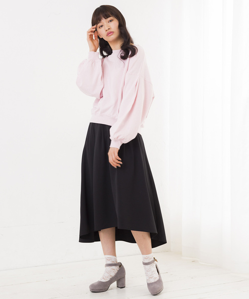 WEGO(ウィゴー)の「WEGO/デイリービッグシルエットスウェット(スウェット・レディース・杢グレー/ホワイト/ブルー/ピンク・FREE)」の5枚目の写真