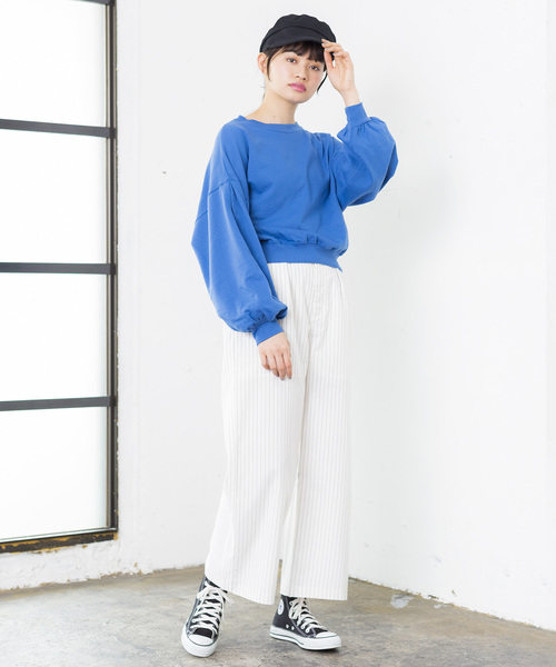 WEGO(ウィゴー)の「WEGO/デイリービッグシルエットスウェット(スウェット・レディース・杢グレー/ホワイト/ブルー/ピンク・FREE)」の6枚目の写真