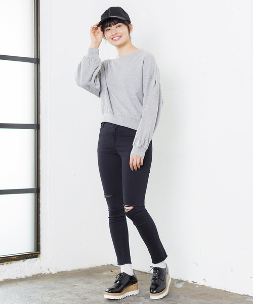 WEGO(ウィゴー)の「WEGO/デイリービッグシルエットスウェット(スウェット・レディース・杢グレー/ホワイト/ブルー/ピンク・FREE)」の19枚目の写真