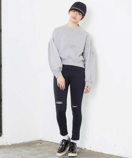 WEGO(ウィゴー)の「WEGO/デイリービッグシルエットスウェット(スウェット・レディース・杢グレー/ホワイト/ブルー/ピンク・FREE)」の14枚目の写真