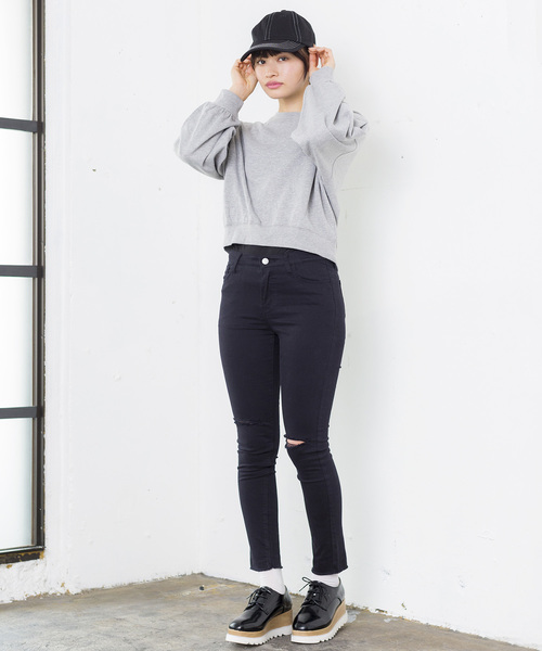 WEGO(ウィゴー)の「WEGO/デイリービッグシルエットスウェット(スウェット・レディース・杢グレー/ホワイト/ブルー/ピンク・FREE)」の9枚目の写真