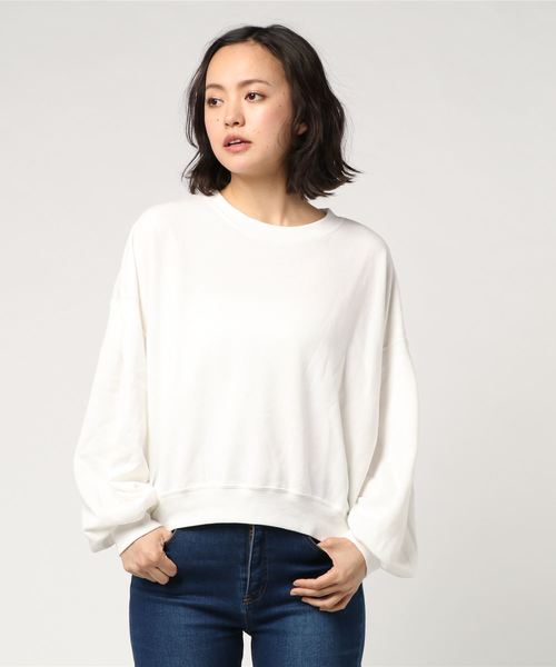 WEGO(ウィゴー)の「WEGO/デイリービッグシルエットスウェット(スウェット・レディース・杢グレー/ホワイト/ブルー/ピンク・FREE)」の12枚目の写真