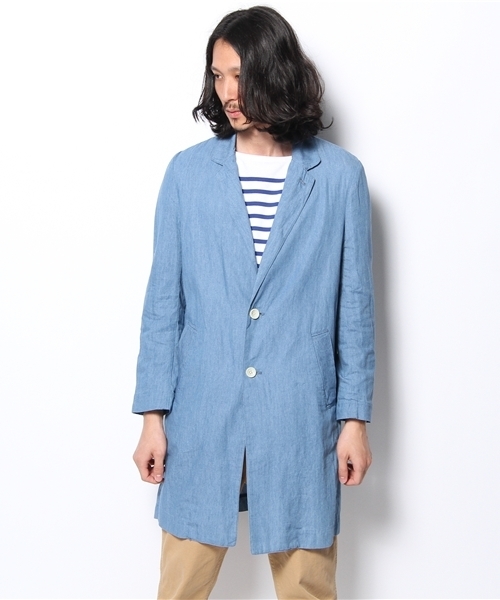 SHIPS JET BLUE（シップスジェットブルー）の「JB: デニム/チェスターコート（その他アウター・メンズ・ライトブルー/ネイビー・SMALL/MEDIUM）」の3枚目の写真