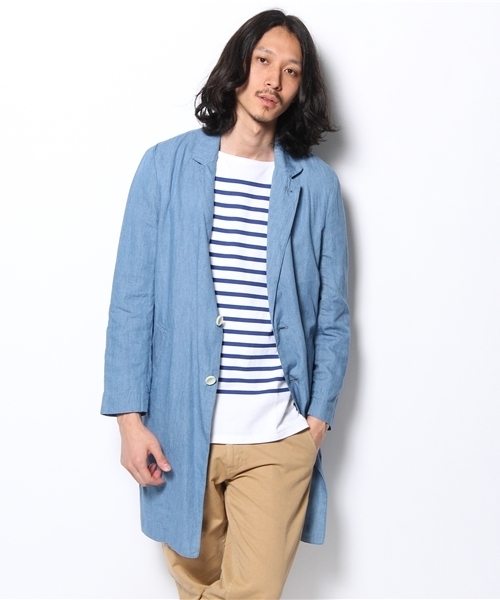 SHIPS JET BLUE（シップスジェットブルー）の「JB: デニム/チェスターコート（その他アウター・メンズ・ライトブルー/ネイビー・SMALL/MEDIUM）」の6枚目の写真