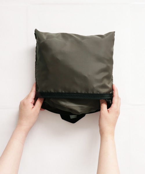 antiqua(アンティカ)の「収納式エコバッグ(バックパック/リュック・メンズ・ブラック/ネイビー/ブラック系その他/カーキ/グレー・FREE)」の16枚目の写真