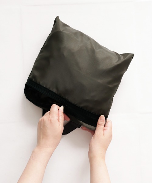 antiqua(アンティカ)の「収納式エコバッグ(バックパック/リュック・メンズ・ブラック/ネイビー/ブラック系その他/カーキ/グレー・FREE)」の17枚目の写真