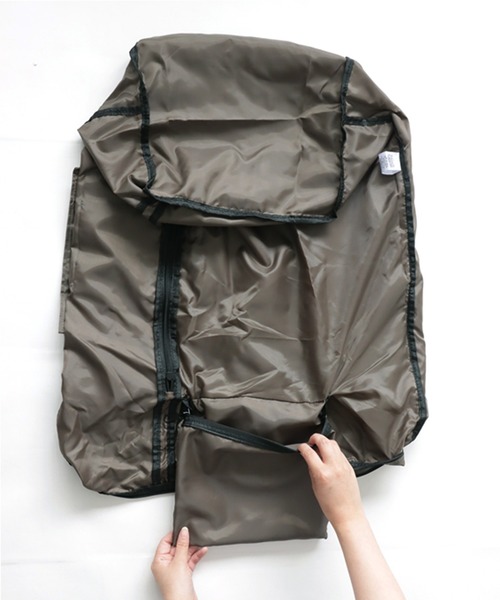 antiqua(アンティカ)の「収納式エコバッグ(バックパック/リュック・メンズ・ブラック/ネイビー/ブラック系その他/カーキ/グレー・FREE)」の11枚目の写真