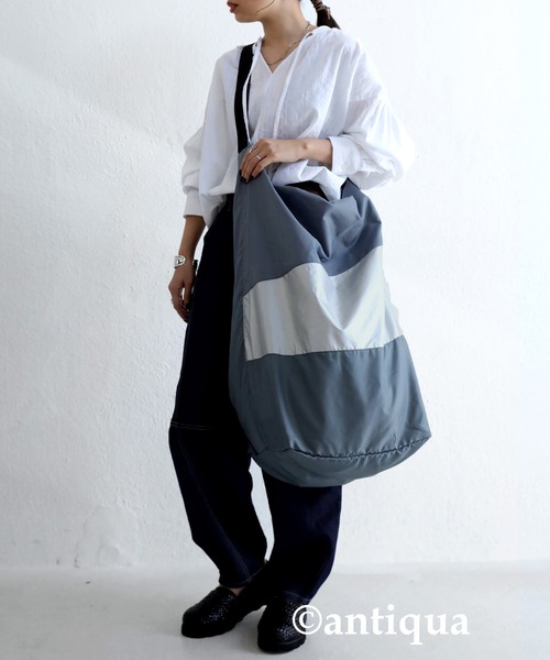 antiqua(アンティカ)の「収納式エコバッグ(バックパック/リュック・メンズ・ブラック/ネイビー/ブラック系その他/カーキ/グレー・FREE)」の19枚目の写真