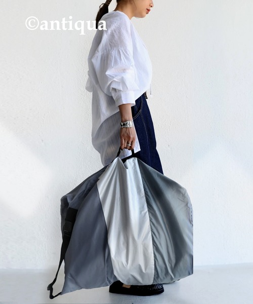 antiqua(アンティカ)の「収納式エコバッグ(バックパック/リュック・メンズ・ブラック/ネイビー/ブラック系その他/カーキ/グレー・FREE)」の20枚目の写真