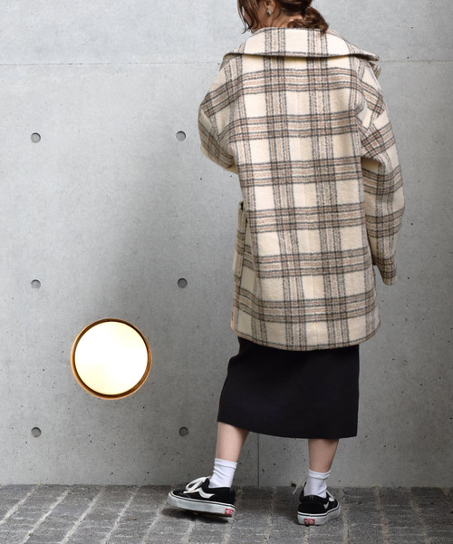 w closet（ダブルクローゼット）の「シャギーチェックジャケットコート