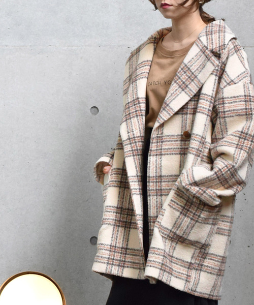 w closet（ダブルクローゼット）の「シャギーチェックジャケット