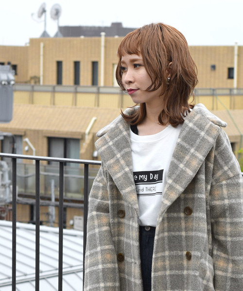 シャギーチェックジャケット アイボリー52 即納】シャギーチェック柄CPOジャケット#アイボリー | KISHIKA