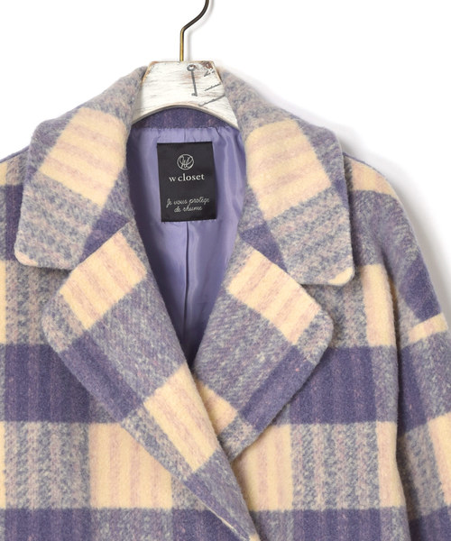 w closet（ダブルクローゼット）の「シャギーチェックジャケットコート
