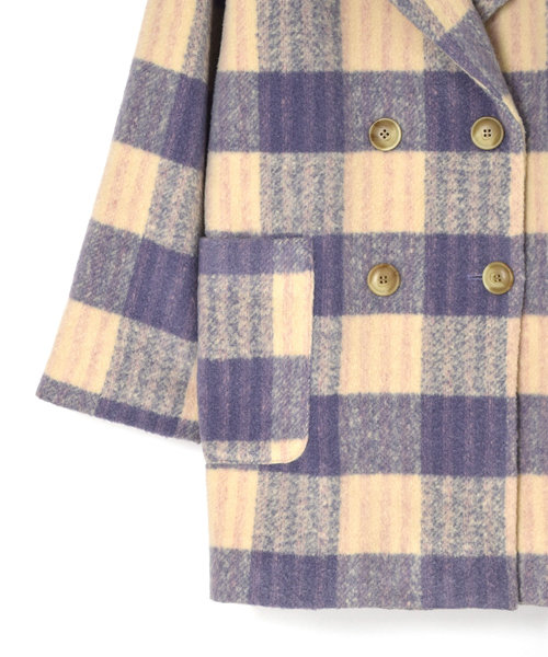 w closet（ダブルクローゼット）の「シャギーチェックジャケットコート