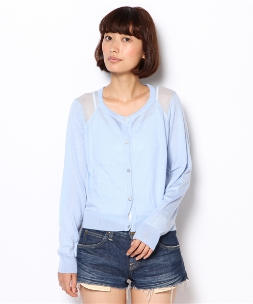 Chico（チコ）の「レースショルダーカーデ（カーディガン/ボレロ・レディース・ホワイト/ピンク/ブルー/ブラック・FREE）」の4枚目の写真