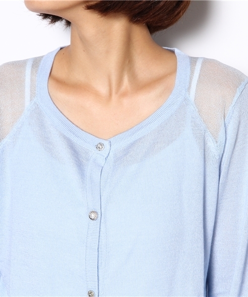 Chico（チコ）の「レースショルダーカーデ（カーディガン/ボレロ・レディース・ホワイト/ピンク/ブルー/ブラック・FREE）」の6枚目の写真