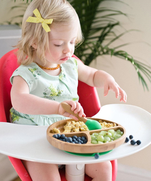 Avanchy（アバンシー）の「【T‐REX】Avanchy　竹のプレートワイド+スプーンセット（マグ/哺乳瓶/お食事グッズ・キッズ・ピンク/イエロー/グリーン/グレー・ONE SIZE）」の3枚目の写真