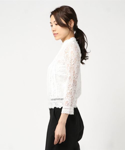 SMILE ORCHID（スマイルオーキッド）の「レーストップス ブラウス（シャツ/ブラウス・レディース・ホワイト/ブラック/ワインレッド・S/M/L/XL）」の10枚目の写真