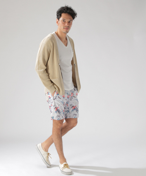 BAYFLOW（ベイフロー）の「コットンリネンワッフルコンチョカーディガン（カーディガン/ボレロ・メンズ・ベージュ/ライトブルー/ピンク・MEDIUM/LARGE）」の9枚目の写真