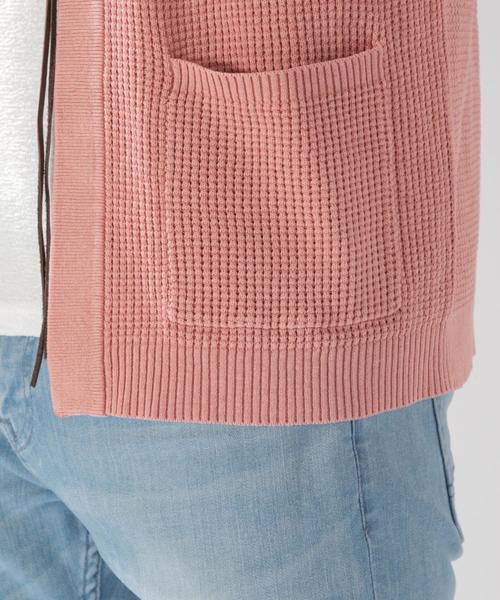 BAYFLOW（ベイフロー）の「コットンリネンワッフルコンチョカーディガン（カーディガン/ボレロ・メンズ・ベージュ/ライトブルー/ピンク・MEDIUM/LARGE）」の7枚目の写真