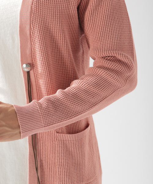BAYFLOW（ベイフロー）の「コットンリネンワッフルコンチョカーディガン（カーディガン/ボレロ・メンズ・ベージュ/ライトブルー/ピンク・MEDIUM/LARGE）」の22枚目の写真