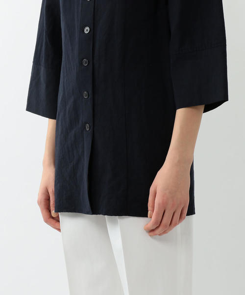 Steven Alan(スティーブンアラン)の「<Steven Alan>COTTON CREW NECK SHIRT/シャツ(シャツ/ブラウス・レディース・ベージュ/ネイビー・SMALL/MEDIUM)」の3枚目の写真