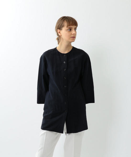 Steven Alan(スティーブンアラン)の「<Steven Alan>COTTON CREW NECK SHIRT/シャツ(シャツ/ブラウス・レディース・ベージュ/ネイビー・SMALL/MEDIUM)」の5枚目の写真