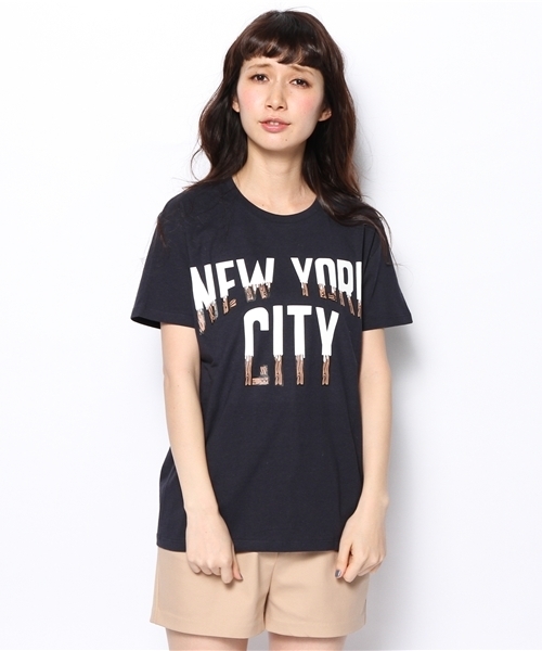 Another Edition（アナザーエディション）の「NuGgETS NYC T（Tシャツ/カットソー・レディース・ホワイト/ネイビー・フリー）」の3枚目の写真
