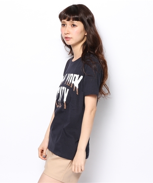 Another Edition（アナザーエディション）の「NuGgETS NYC T（Tシャツ/カットソー・レディース・ホワイト/ネイビー・フリー）」の4枚目の写真