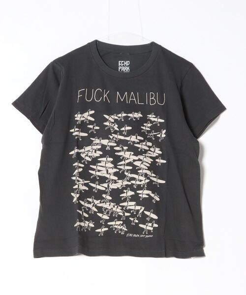 Echo Park Surf Squad（エコパークサーフスクアッド）の「ECHO PARK SURF SQUAD-FUCK MALIBU SS TEE エコパークサーフスクアッド ファックマリブ Tシャツ（Tシャツ/カットソー・メンズ・ホワイト/チャコールグレー・L/M/S/XL）」の2枚目の写真