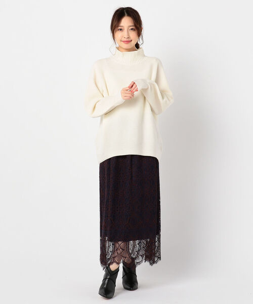 NOLLEY’S Sophi（ノーリーズソフィ）の「CHESSハイネックプルオーバーニット（ニット/セーター・レディース・オフホワイト/グレー/ベージュ/ライトブルー・38）」の18枚目の写真