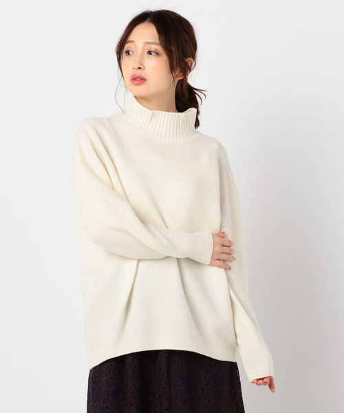 NOLLEY’S Sophi（ノーリーズソフィ）の「CHESSハイネックプルオーバーニット（ニット/セーター・レディース・オフホワイト/グレー/ベージュ/ライトブルー・38）」の2枚目の写真