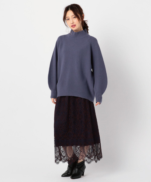 NOLLEY’S Sophi（ノーリーズソフィ）の「CHESSハイネックプルオーバーニット（ニット/セーター・レディース・オフホワイト/グレー/ベージュ/ライトブルー・38）」の12枚目の写真