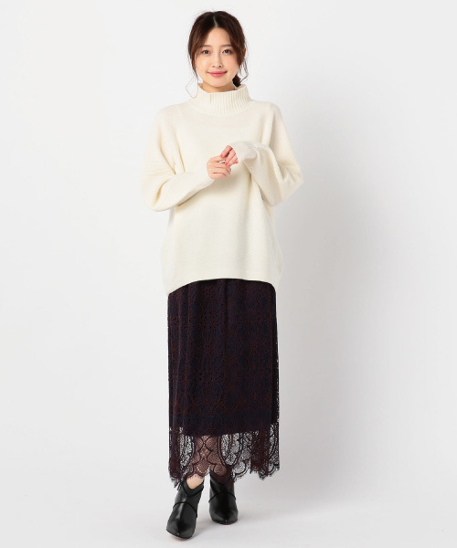 NOLLEY’S Sophi（ノーリーズソフィ）の「CHESSハイネックプルオーバーニット（ニット/セーター・レディース・オフホワイト/グレー/ベージュ/ライトブルー・38）」の11枚目の写真