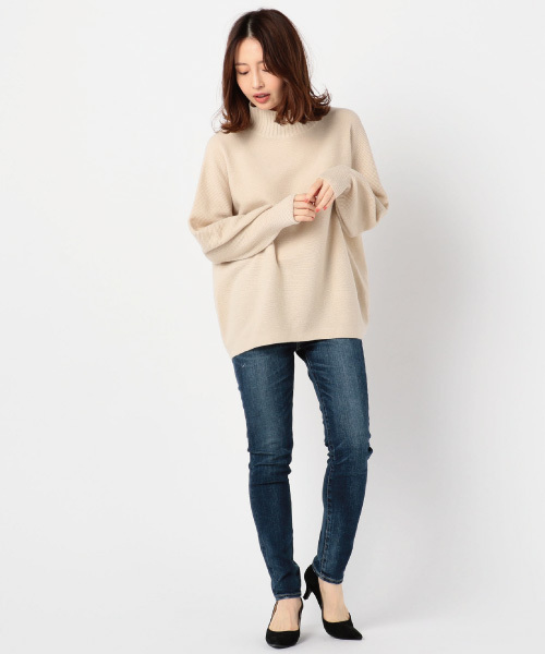 NOLLEY’S Sophi（ノーリーズソフィ）の「CHESSハイネックプルオーバーニット（ニット/セーター・レディース・オフホワイト/グレー/ベージュ/ライトブルー・38）」の8枚目の写真