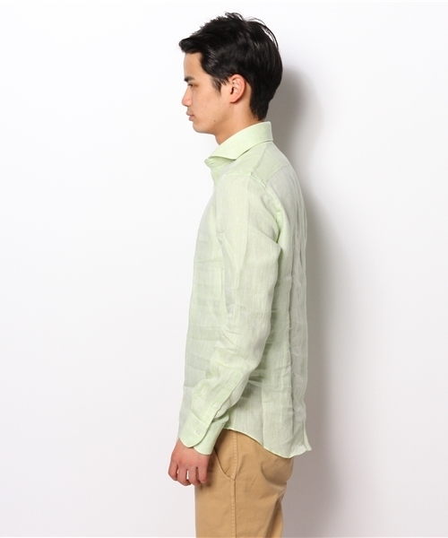 NANO universe（ナノユニバース）の「CANCLINIカッタウェイシャツ（シャツ/ブラウス・メンズ・グリーン/イエロー/オレンジ/ピンク・44/46/48）」の9枚目の写真