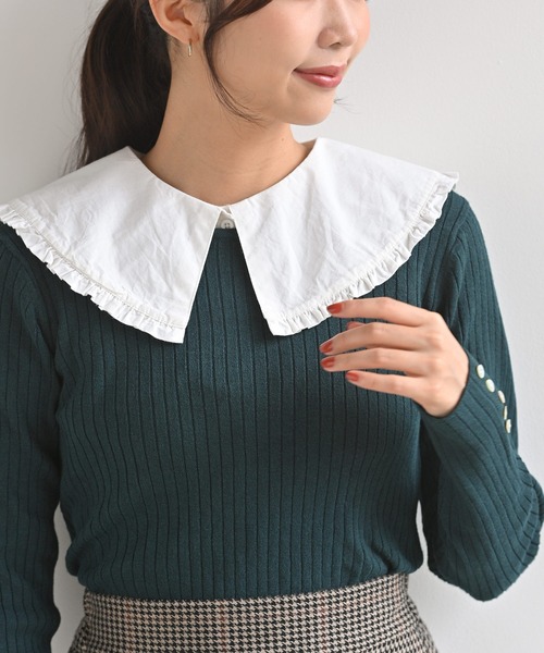 rps(アールピーエス)の「付け衿(付け襟・レディース・ブラック/オフホワイト/ホワイト系その他2/ブラック系その他2/ホワイト系その他3/ブラック系その他3/ストライプ/アイボリー/チェック/ホワイト系その他4・M-L/フリー)」の2枚目の写真