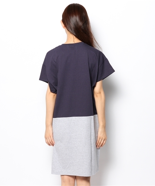 BEAMS BOY（ビームスボーイ）の「les Briqu’a braque / バイカラー ビッグドレス（ワンピース・レディース・グレー/ネイビー・ONE SIZE）」の11枚目の写真