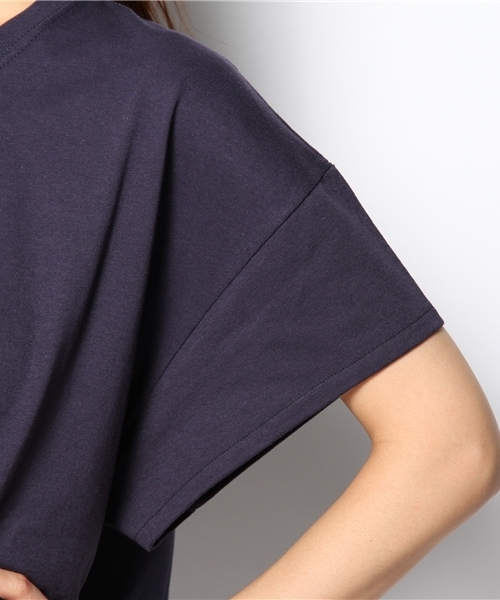 BEAMS BOY（ビームスボーイ）の「les Briqu’a braque / バイカラー ビッグドレス（ワンピース・レディース・グレー/ネイビー・ONE SIZE）」の4枚目の写真