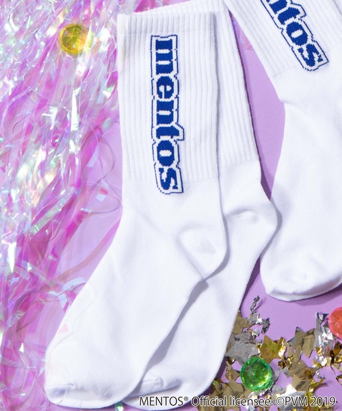WEGO(ウィゴー)の「∴WEGO/mentosコラボ2足セットソックス(ソックス/靴下・レディース・ホワイト/ブラック・FREE)」の1枚目の写真
