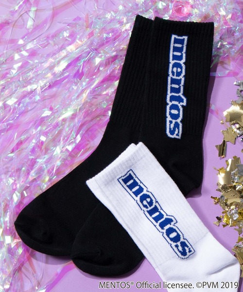 WEGO(ウィゴー)の「∴WEGO/mentosコラボ2足セットソックス(ソックス/靴下・レディース・ホワイト/ブラック・FREE)」の2枚目の写真