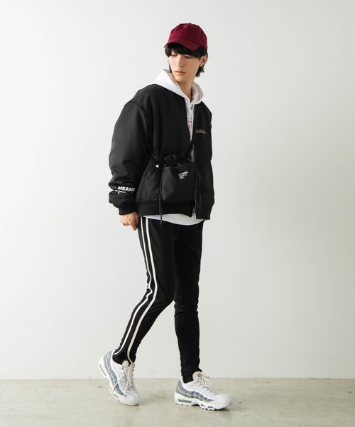 WEGO（ウィゴー）の「WEGO/ロゴ刺繍2WAY巾着バッグ（ショルダーバッグ・メンズ・オレンジ/パープル/グレー/ブラック・FREE）」の6枚目の写真