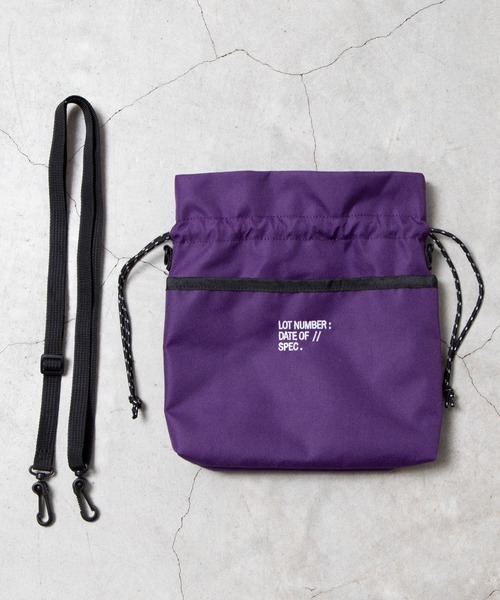 WEGO（ウィゴー）の「WEGO/ロゴ刺繍2WAY巾着バッグ（ショルダーバッグ・メンズ・オレンジ/パープル/グレー/ブラック・FREE）」の22枚目の写真