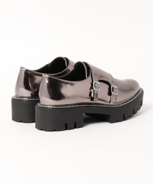 KOBE LETTUCE(コウベレタス)の「ダブルモンクストラップ厚底ローファーシューズ(ローファー・レディース・シルバー系その他/ブラウン/ブラック・S/LL/M/L)」の4枚目の写真