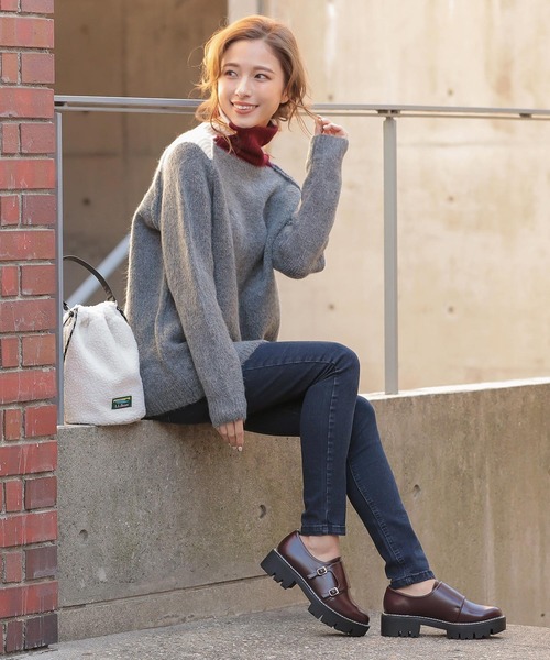 KOBE LETTUCE(コウベレタス)の「ダブルモンクストラップ厚底ローファーシューズ(ローファー・レディース・シルバー系その他/ブラウン/ブラック・S/LL/M/L)」の19枚目の写真