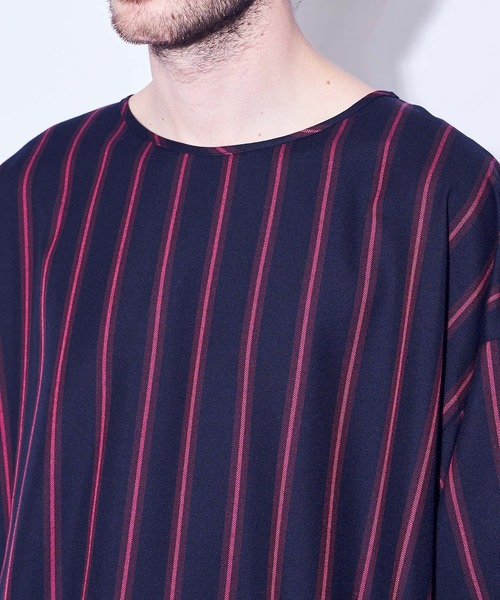 CASPER JOHN（キャスパージョン）の「Big Silhouette Stripe T-shirts/ビッグシルエットストライプＴシャツ（Tシャツ/カットソー・メンズ・ブラック/ネイビー・マルチサイズ）」の20枚目の写真