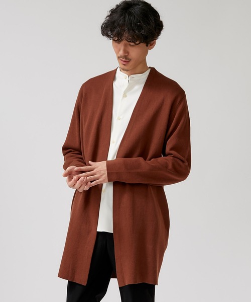 CLANE(クラネ)の「【CLANE HOMME】EX.ニットロングカーディガン/ 28106-0901(カーディガン/ボレロ・メンズ・ブラック/ブラウン・1/2)」の12枚目の写真