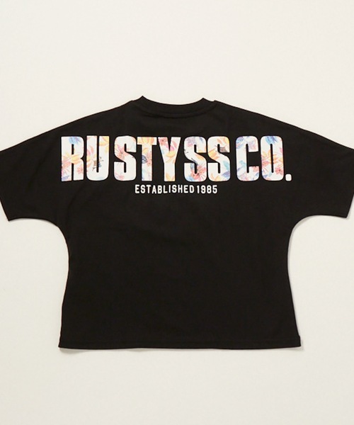 セール Rusty ラスティー キッズバックプリントtシャツ 半袖 オーバーサイズ ドロップショルダー ロゴ花柄 Tシャツ カットソー Rusty ラスティ のファッション通販 Zozotown